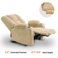thumbnail image 4 of MCombo Electric Power Recliner Chair with Massage & Heat, Extended Footrest, USB Ports, 2 Side & Front Pockets, Cup Holders, Beige Plush Fabric 8015, 4 of 9