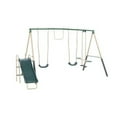 thumbnail image 2 of XDP Recreation Central Park Metal Swing Set with 2 Swing Seats, Trapeze Bar, Fun Glider for 2, & Wave Slide, 2 of 6