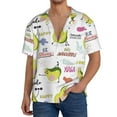 thumbnail image 3 of KLL Happy Avocado Print Men's Shirt Short Sleeve Button Down Summer Cuba Beach Shirts- X-Large, 3 of 7