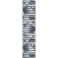 thumbnail image 4 of JONATHAN Y TUSCAN SUN 2 x 8 Runner Rug, Veronica Beach Stripe and Palm Leaf - Navy/Cream, TSN402B-28, 4 of 6