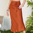 thumbnail image 1 of Falda midi Falda maxi de cintura alta Faldas largas elásticas suaves para mujer Fiesta de verano FLhrweasw Para estrenar, 1 of 7