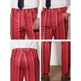 thumbnail image 6 of INSPIRE CHIC Men's Striped Slim Fit Contrast Color Drawstring Dress Pants 28 Red, 6 of 6