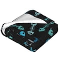 thumbnail image 2 of Cauagu Little Fish Skeleton Pattern Flannel Bed Blankets,Fleece Blanket Comfortable Air Conditioning Blanket for Sofa Bed Travel Couch & Living Room -60"x50", 2 of 8