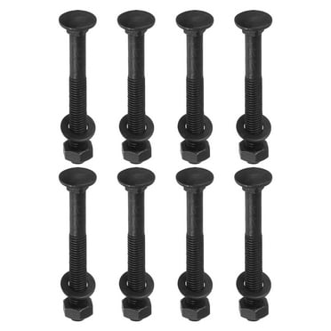 M10 x 85mm Carriage Bolt Kit, 12 Set Carriage Bolts Screws Set Includes Washers and Nuts - Carbon Steel Black Oxide