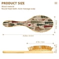 thumbnail image 3 of Wood Paddle Brush with Cushion & Round Hair Brush Christmas Trees Deer and Houses Detangling Brush for All Hair Types, 3 of 7