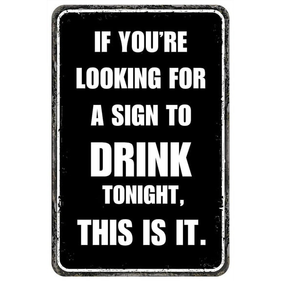 Funny Bar Decor Man Cave Accessories Bar Signs For Home Bar Wall Decor 12x8 Inches, Black