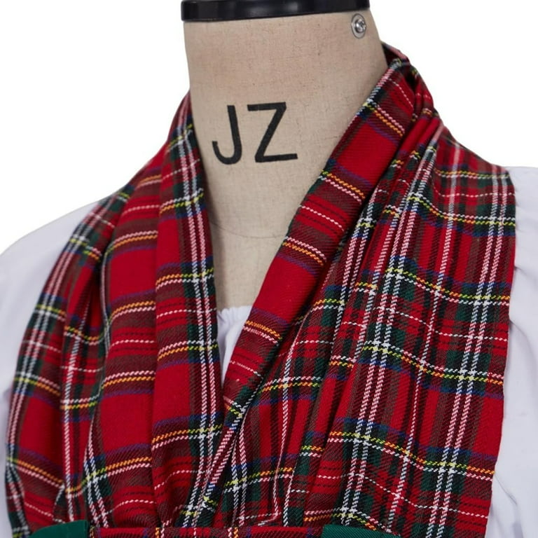Women Highland Scottish Plaid Dress Civil War Southern Belle Dress -  Walmart.com