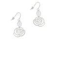 thumbnail image 2 of Delight Jewelry Silvertone Large Rose Outline Silvertone Leaf French Earrings, 2 of 5