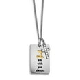 thumbnail image 1 of White Stainless Steel necklace Curb with pendant Themed Cubic Zirconia CZ Square Clear 20.5 in 1.75 mm, 1 of 3