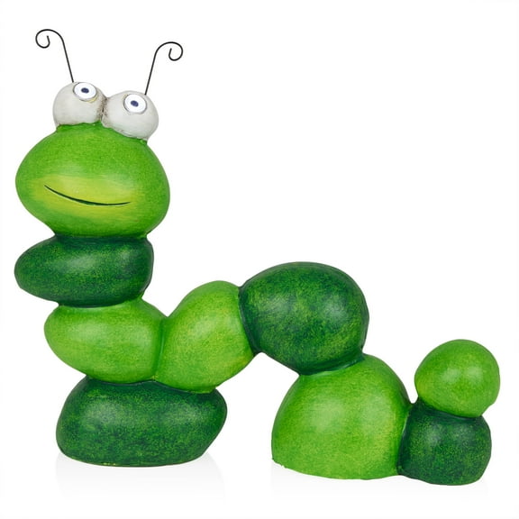Alpine Corporation Solar Caterpillar Statuary w/ LED Light-Up Eyes