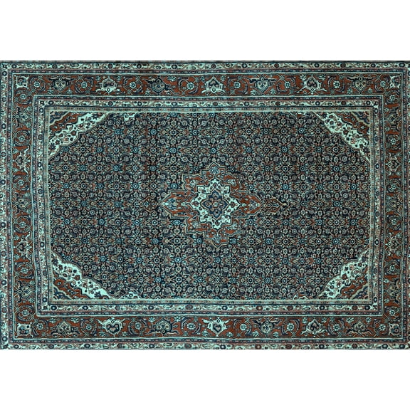 Ahgly Company Indoor Rectangle Persian Light Blue Traditional Area Rugs, 5' x 7'