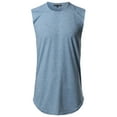 thumbnail image 1 of FashionOutfit Men's Solid Casual Raw Cut Edges High Low Tank Top MADE IN USA, 1 of 3