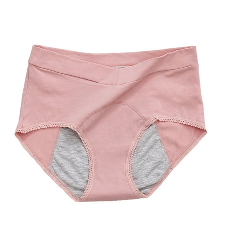 

Dadaria Womens Underwear Cotton Solid Color Underwear Lingerie Panties Ladies Underpants Physiological Pants Pink XXL Female