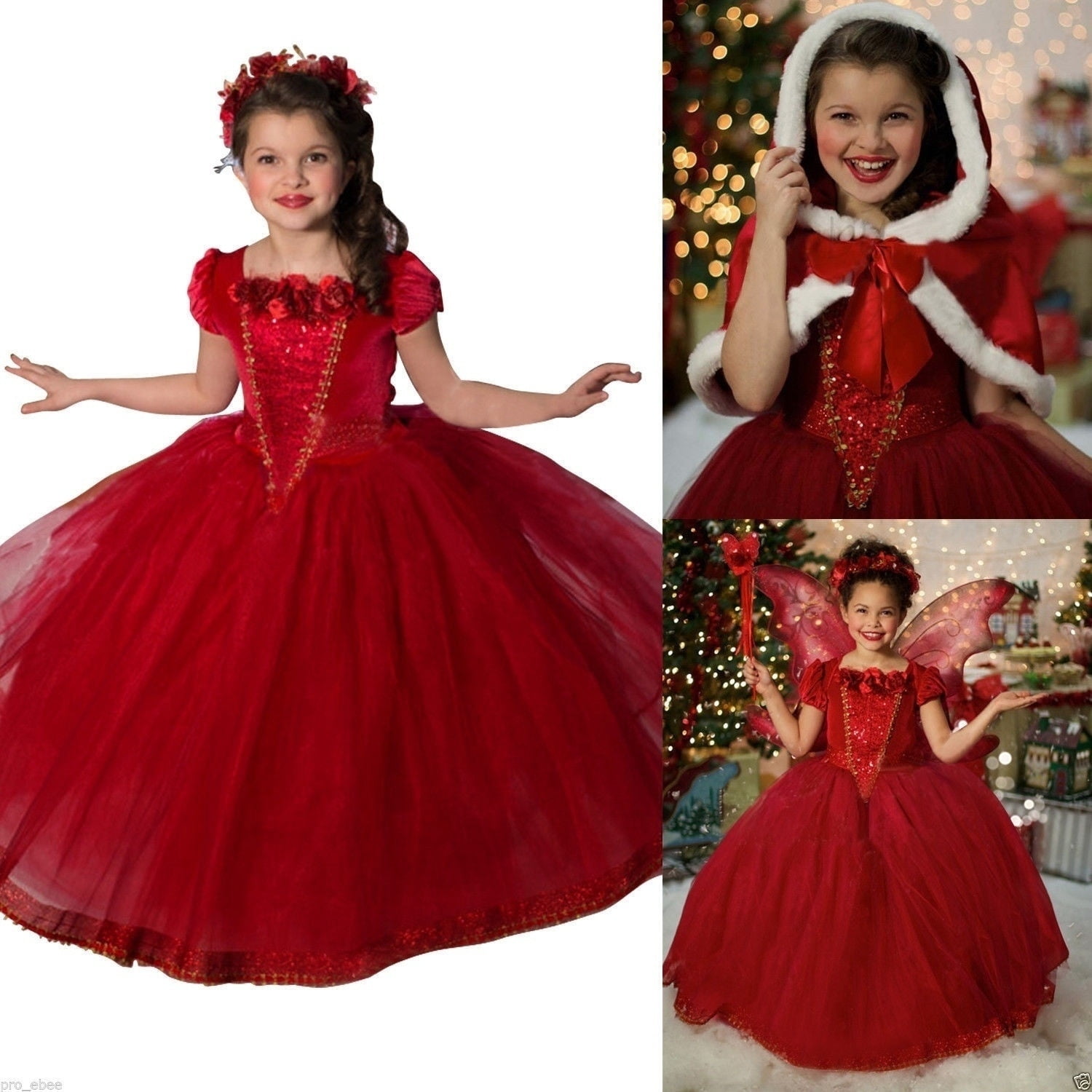 Frozen Kids Girls Dresses Costume Snow White Princess Party Fancy Dress Cape Walmart