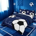 thumbnail image 2 of meiyoeat Football Ball Games Bedding For Boys,Soccer Sport Theme Duvet Cover Full For Kids,Navy Blue Reversible,3pcs(No Comforter), 2 of 6