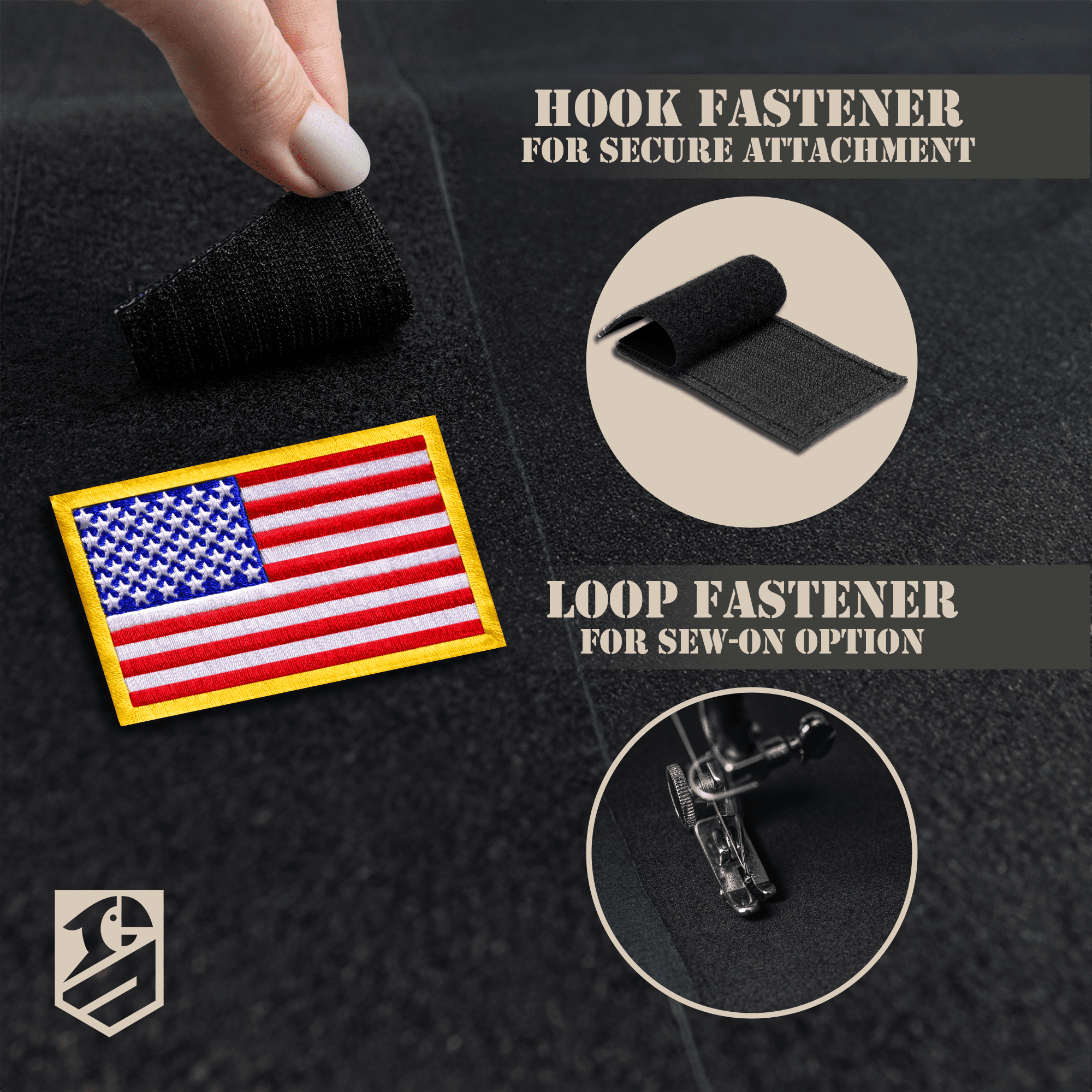 Bluyellow 10Pcs American Flag Patch Set - Embroidered Tactical Patches with Hook and Loop Fastener for Backpacks, Vests, Jackets, and Dog Harnesses - Durable USA Flag Patches, Sew-On Option, 2x3"