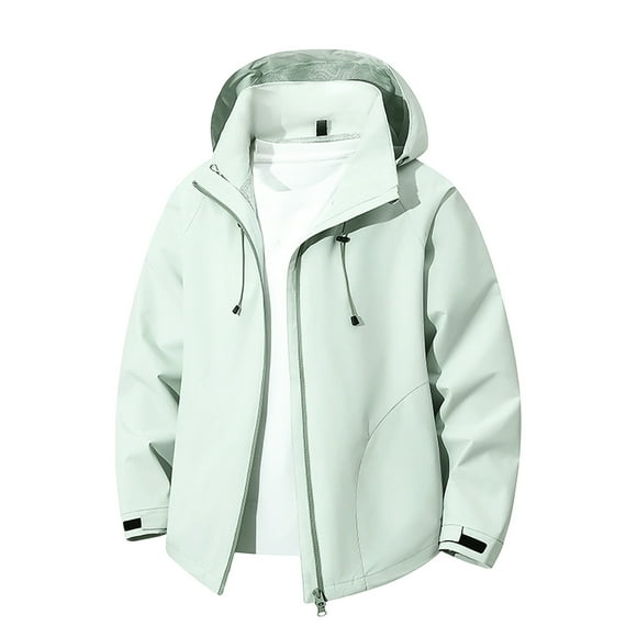 Dvprdro Vestes pour Hommes Manteau de Tempête Coupe-Vent à Capuche Veste de Montagne Couleur Unie Haut Imperméable à Manches Longues à Capuche Veste/veste Décontractée