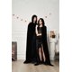 thumbnail image 3 of Capa con capucha negra de 170cm, disfraz largo de terciopelo, disfraz de Halloween, carnaval, fantasía de Navidad, hombres y mujeres adultos, 3 of 5