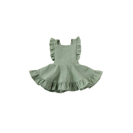 

luethbiezx Kids Baby Girl Toddler Clothes Ruffle Skirt Backless Party Dress