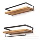 thumbnail image 5 of Estantería colgante de pared estantería de cocina | Madera auténtica | Madera y metal | ideal para cocina baño recibidor salón | con toallero diseño industrial tablero decorativo de madera 2 piezas, 5 of 5