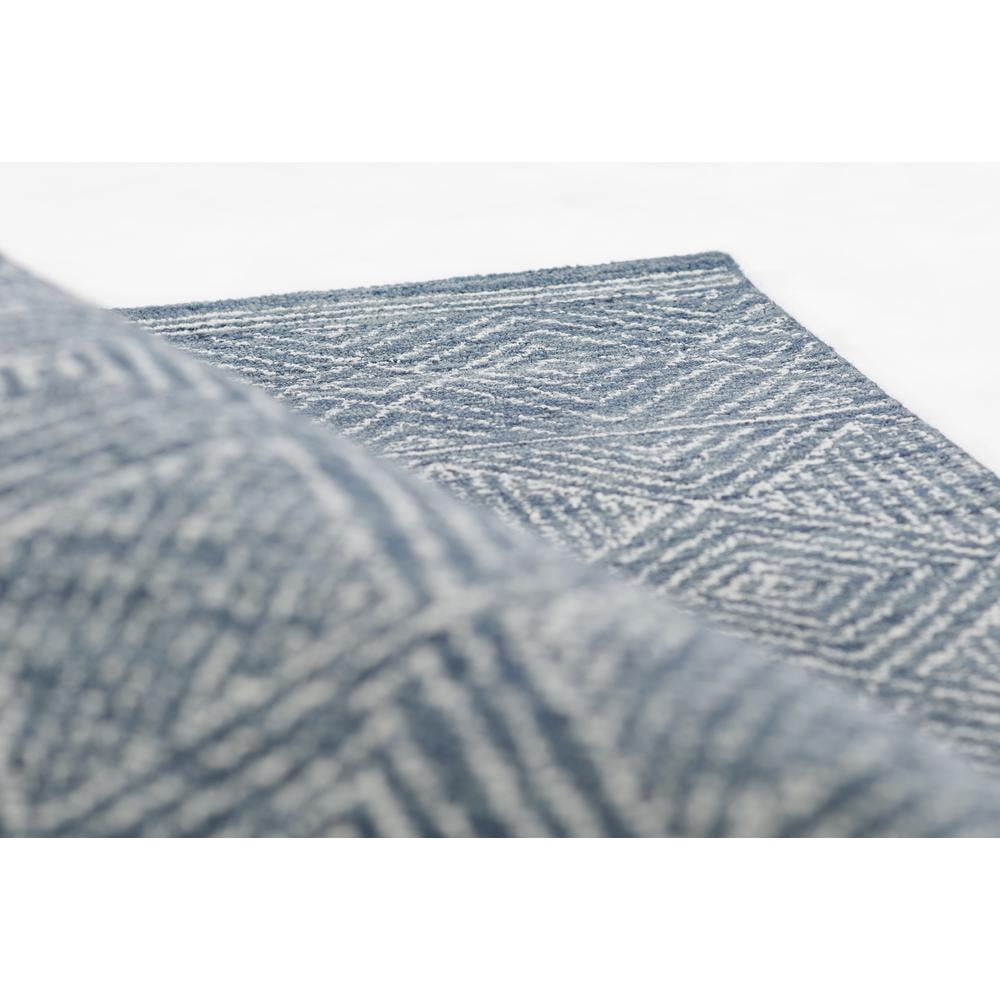 Momeni Mallorca Hand Hooked Wool Geometric Denim Area Rug 9' X 12'