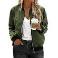 thumbnail image 2 of INVOLAND Womens Jacket Plus Size Bomber Jackets Lightweight with Pockets Zip Up Quilted casual coat Outwear, 2 of 4