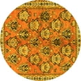 thumbnail image 1 of Ahgly Company Machine Washable Indoor Round Persian Yellow Traditional Area Rugs, 3' Round, 1 of 4
