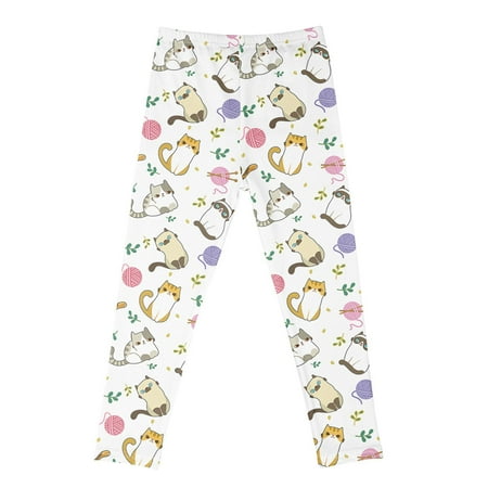 

Autumn Girls Sports Outerwear Leggings Cute Cartoon Printed Stretch Pants Children s Leggings Kids Pant and Shirt A School Cat Toddler Clothes Organic Pants Toddler Pant up for Kids Girls Sweatsuits