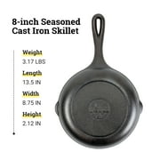 Lodge 8 Cast Iron Skillet - Chef Collection - Perfect Sear - Ergonomic Handles - Superior Heat Retention - Cast Iron Cookware & Skillet