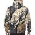 thumbnail image 7 of Pofeuu Graceful Snow Leopard Print Mens Casual Hooded Collar Drawstring Hoodies Pullover Sweatshirts Casual Long Sleeve Shirts-Medium, 7 of 7