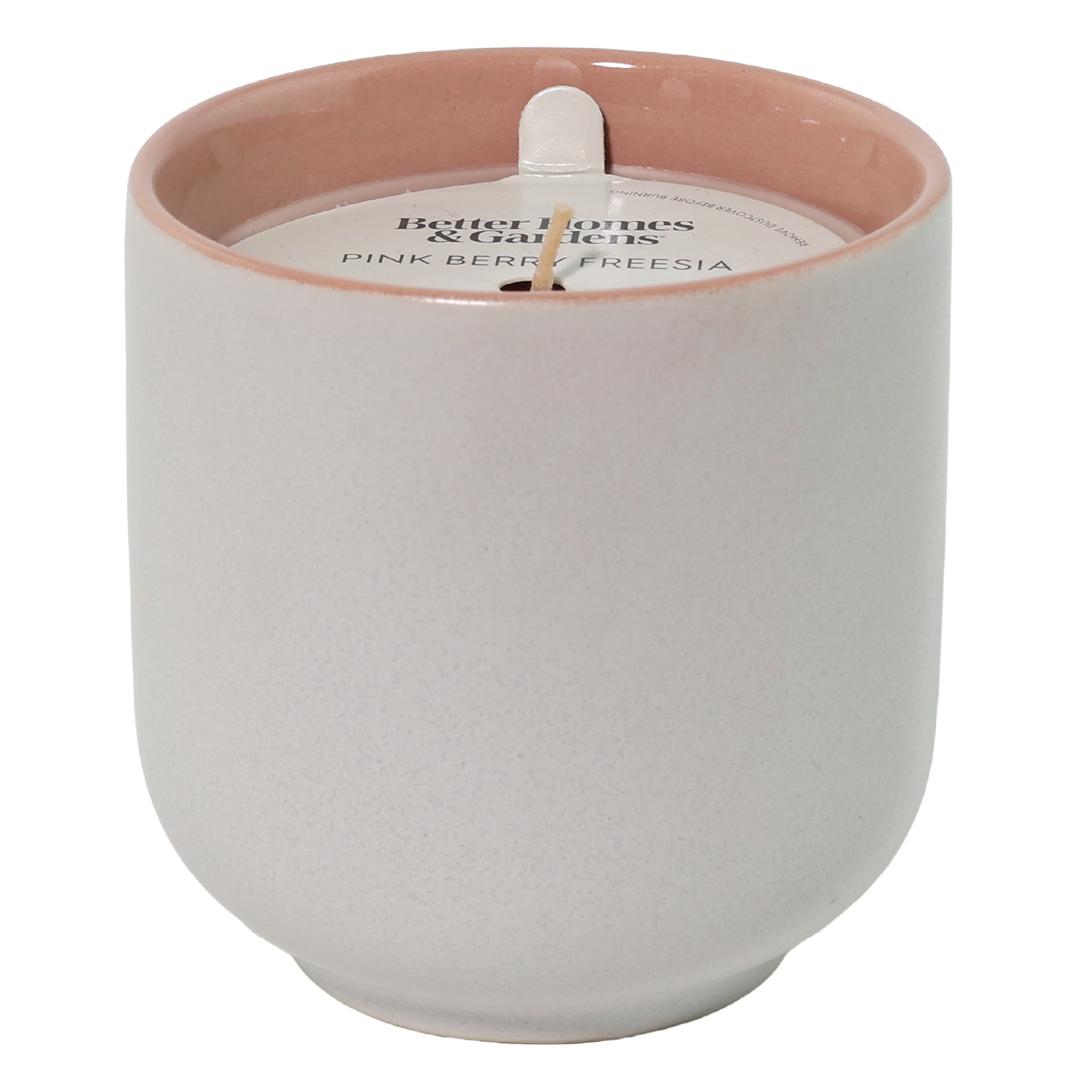 Better Homes & Gardens Pink Berry Freesia 1-Wick Ceramic Candle, 8 oz