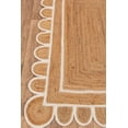 thumbnail image 2 of Scallop Pattern Jute Bohemian Area Rug (Off White, 2'6"x18'), 2 of 4