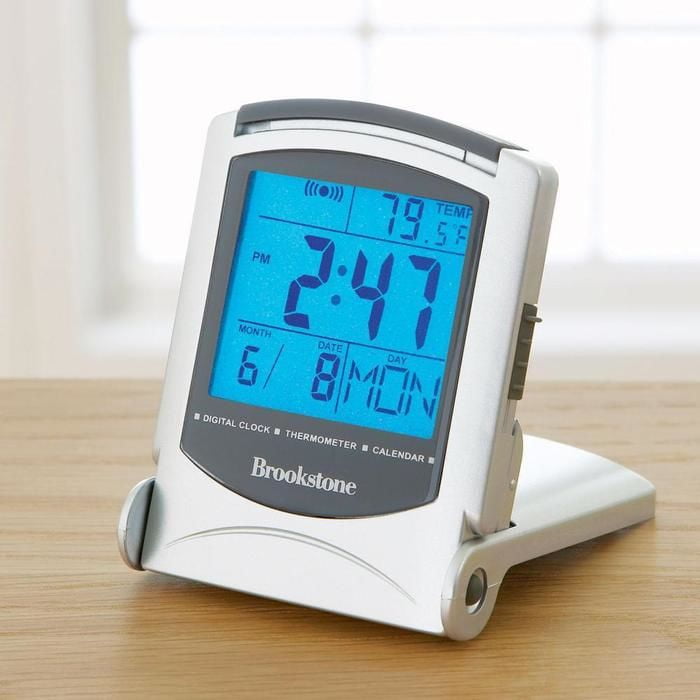 travel alarm clock with thermometer