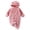 Light Pink, variant on YDFCWXW Hooded Snowsuit Jumpsuit Cozy Baby, Soft Hooded Design Easy Zipper Winter Clothes for Baby Girl (Navy, 6-9 Months)