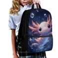 thumbnail image 3 of Binienty Cute Axolotl Print School Backpack for Kids Elementary Middle School Adjustable Shoulder Straps Large Capacity Bookbag with Front Zipper Pocket for Daily Travel, 3 of 6