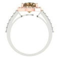 thumbnail image 4 of Clara Pucci 14K White/Rose Gold Solid Gold Champagne Solitaire with Accents Anniversary Ring for Women - 1.86 cttw Round Cut, 4 of 8