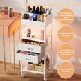 thumbnail image 4 of Makeup Organizer, Make Up Skincare Organizers and Storage, Makeup Cart with Drawers, Vanity Cosmetics Display Cases Holder for Skin Care Nail Perfume Hair, White, 4 of 8
