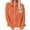 hgg406-Orange, variant on Ounisa Women's Slub Linen Blend Solid Front Patch Pocket Button Down Camp Collar Long Sleeve Shirt with Scallop Hem, Wrinkle Resistant Breathable Lightweight Summer Blouse