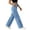77Light Blue407, variant on High Waist Wide Leg Pants For Women Casual Loose Trousers Flowy Long Pants For Daily Wear Soft Bottom L