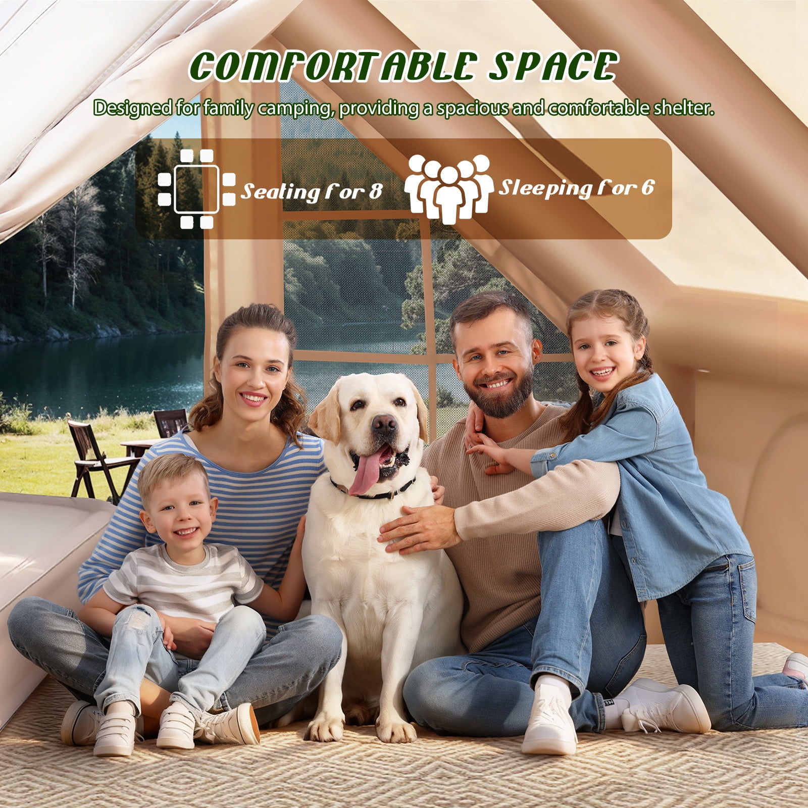 Toyandona Inflatable Tent in Beige, 420D Oxford Fabric, Enhanced Ventilation, Lightweight and Easy to Carry