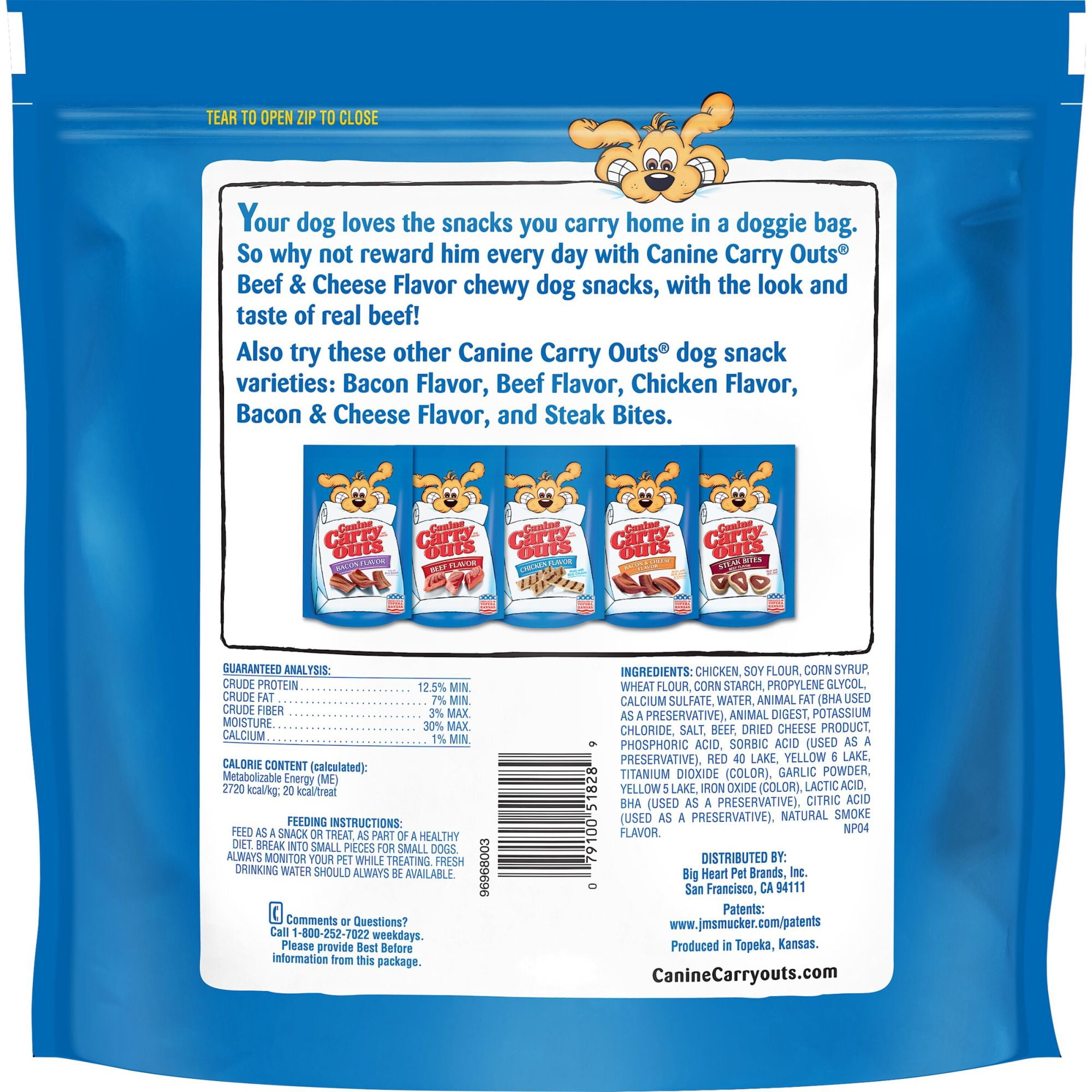Canine Carry Outs Beef & Cheese Flavor Dog Snacks, 50-Ounce Bag