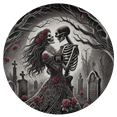 thumbnail image 2 of Lotusprinthandmade Valentine's Day Skull Couple Spare Tire Cover With Backup Camera Hole 6 Sizes (34 in. V2), 2 of 7