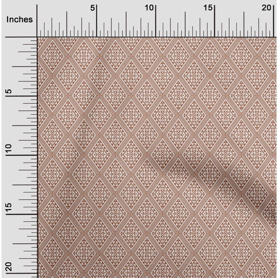 oneOone Cotton Poplin Fabric Argyle Geometric Printed Craft Fabric BTY 56 Inch Wide