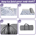 thumbnail image 5 of Kainsy Duckbe Toddler Nap Mat for Daycare, Personalized Kids Sleeping Bag with Pillow and Blanket, Portable Kindergarten Nap Mat with Custom Name, Preschool Travel Camping, White & Blue, 5 of 9