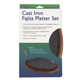 thumbnail image 1 of Update International CIZP-11-SET Cast Iron Steak Platters With Wood Underliner, 1 of 4