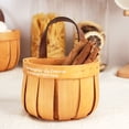 thumbnail image 3 of Promotion Clearance! Handmade Storage Basket Hanging Basket Fruit Basket Bread Basket Organizer with Handle Hand Woven Wood Chip Material, 3 of 6