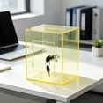 thumbnail image 6 of romoty Clear Acrylic Piggy Bank with Lock, Yellow Large Rectangular Money Savings Box with Keys for Bills Coins Personal Finance Desk Decor, 6 of 6