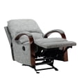 thumbnail image 3 of 14 Karat Home Upholstered Rocking Recliner Chair Set of 2 with Metal Base for Living Room, Grey, 3 of 10