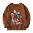 thumbnail image 2 of SGFCWSX Long Sleeve Shirts for Kids Girls Animals Print Tops Fall Casual T-Shirts Coffee Size 4 Years, 2 of 7