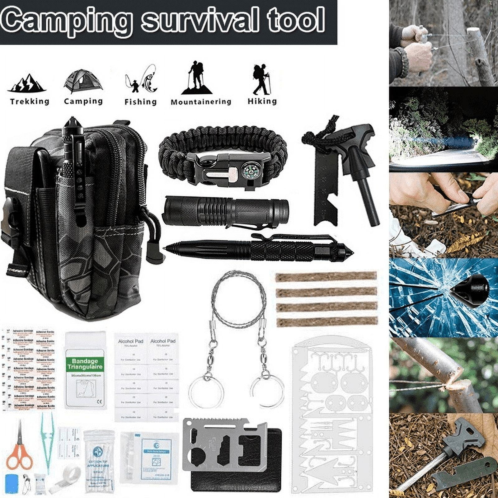 Outdoor Emergency Survival Kit Tools Camping Hiking Tactical Gear SOS  Backpack